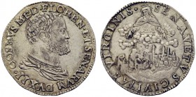MONETE ITALIANE
SIENA
Cosimo I de’Medici, 1536-1574. Testone. Ar gr. 9,09 COSMVS MED FLOREN ET SENARVM DVX II Busto drappeggiato e corazzato a d. Rv...