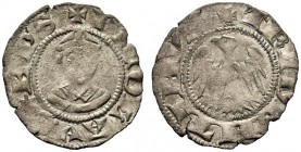 MONETE ITALIANE
TRENTO
Nicolò da Brno, 1338-1347. Quattrino (quarto di grosso), IV tipo stella a sei punte. Mi gr. 0,50 Simile a precedente. CNI 15;...