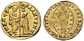 MONETE ITALIANE
VENEZIA
Francesco Venier doge LXXXI, 1554-1556. Zecchino. Au gr. 3,44 FRAN VENE Tipo solito. Paolucci 1; Fried. 1253. SPL