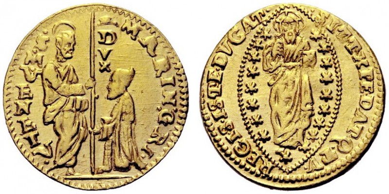 MONETE ITALIANE
VENEZIA
Marino Grimani doge LXXXIX, 1595-1605. Zecchino. Au gr...
