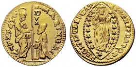 MONETE ITALIANE
VENEZIA
Marino Grimani doge LXXXIX, 1595-1605. Zecchino. Au gr. 3,49 MARIN GRI Tipo solito. Paolucci 1; Fried. 1274. q. SPL