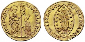 MONETE ITALIANE
VENEZIA
Silvestro Valier doge CIX, 1694-1700. Zecchino. Au gr. 3,47 SILV VALERIO Tipo solito. Paolucci 5; Fried. 1354. Raro. Lievi o...
