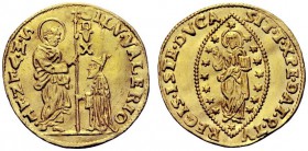 MONETE ITALIANE
VENEZIA
Silvestro Valier doge CIX, 1694-1700. Zecchino. Au gr. 3,47 SILV VALERIO Tipo solito. Paolucci 5; Fried. 1354. Raro. Lievi o...