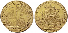 MONETE ITALIANE
VENEZIA
Alvise III Mocenigo Doge CXII, 1722-1732. Osella da 4 zecchini anno V (1726). Au gr. 13,85 S M VENET ALOYSIVS MOCENICO DVX a...