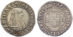MONETE SAVOIA
Carlo I, il Guerriero, 1482-1490. Testone, II tipo, zecca di Cornavin. Ar gr. 9,42 KAROLVS D SABAVDIE MAR I ITA GG PC Busto del duca a ...