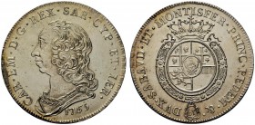 MONETE SAVOIA
Carlo Emanuele III, 1730-1773. Secondo periodo, 1755-1773. Scudo nuovo da 6 Lire 1765, Torino. Ar gr. 35,10 CAR EM D G REX SAR CYP ET I...