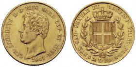 MONETE SAVOIA
Carlo Alberto, Re di Sardegna, 1831-1849. 20 Lire 1841 Genova. Au Come precedente. Pag. 192; Gig. 33. Buon BB