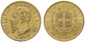 MONETE SAVOIA
Vittorio Emanuele II, Re d’Italia, 1861-1878. 20 Lire 1867 Torino. Au Come precedente. Pag. 461; Gig. 11. Buon BB