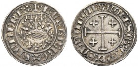 MONETE STRANIERE
FRANCIA
Provenza. Jeanne de Naples et Louis de Taranto, 1347-1362. Demi-gros. Ar gr.1,53 Rv. L ET I IhR ET SICIL' REX. Corona attor...
