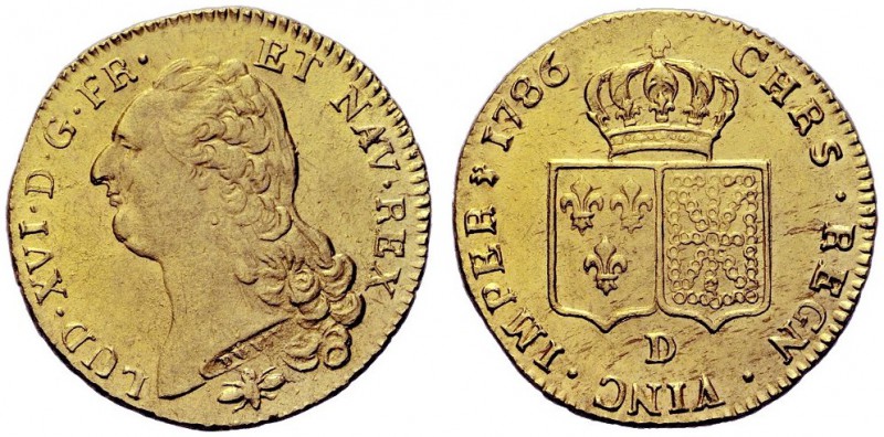 MONETE STRANIERE
FRANCIA
Luigi XVI, 1774-1793. Doppio Luigi testa nuda 1786 ze...
