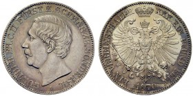 MONETE STRANIERE
GERMANIA
Schwarzburg-Sondershausen. Friedrich Karl II, 1835-1880. Taler 1870, A. Ar. J. 75; Thun 400; AKS 38; Kahnt 541. Delicata p...