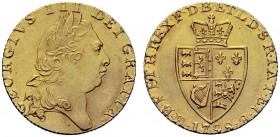 MONETE STRANIERE
GRAN BRETAGNA
Giorgio III, 1760-1820. Guinea 1798. Au gr. 8,38. Seaby 3729; Fried. 356. Rara. Conservazione inusuale. q. FDC