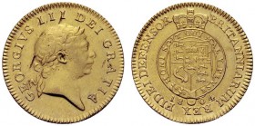MONETE STRANIERE
GRAN BRETAGNA
Giorgio III, 1760-1820. 1/3 di Guinea 1804. Au gr. 4,19. Seaby 3740; Fried. 367. BB