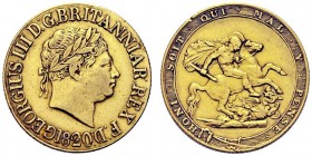MONETE STRANIERE
GRAN BRETAGNA
Giorgio III, 1760-1820. Sterlina 1820. Au gr. 7,91. Seaby 3785; Fried. 371. Lieve colpetto al rv. BB