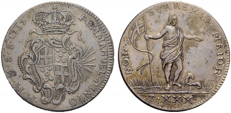 MONETE STRANIERE
MALTA
Emanuel Pinto, 1741-1773. 30 Tarì 1757, Valletta. Ar gr...