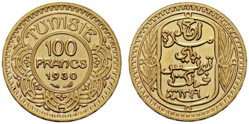 MONETE STRANIERE
TUNISIA
Protettorato Francese. Ahmad Pasha Bey, 1929-1942. 10...