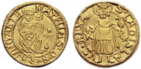 MONETE STRANIERE
UNGHERIA
Mattia Corvino, 1458-1490. Goldgulden con Madonna, Körmöcbánya. Au gr. 3,54. K8-3; Gyöngyössy 380a; Fried. 12. Raro. Buon ...
