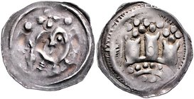 Münzen Erzbistum Salzburg Konrad II. 1164 - 1168
 Friesacher Pfennig o. J. Friesach. 1,23g. Baumg. F2/7a vz