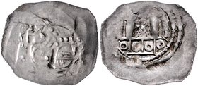 Münzen Erzbistum Salzburg Adalbert III. Prinz von Böhmen 1168 - 1177 u. 1183 - 1200
 Friesacher Pfennig o. J. Friesach. 1,22g. Pr. 10 f.vz