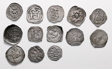Münzen Erzbistum Salzburg Eberhard II. von Regensburg 1200 - 1246
 Lot 13 Stück Friesacher Pfennige o. J. Friesach. Pr. 13, 15, 16, 17, 18var., 19, 2...