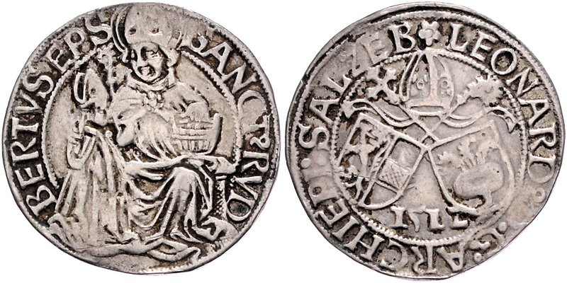 Münzen Erzbistum Salzburg Leonhard von Keutschach 7.Juli 1495 - 8.Juni 1519
 Ze...