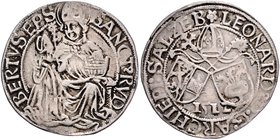 Münzen Erzbistum Salzburg Leonhard von Keutschach 7.Juli 1495 - 8.Juni 1519
 Zehner 1512 Salzburg. 7,49g, gestopftes Loch. HZ 57 ss