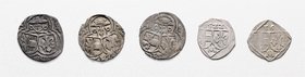 Münzen Erzbistum Salzburg Matthäus Lang von Wellenburg - 09. Juni 1519 - 30.März 1540
 Lot 5 Stück Zweier, Pfennige 1530, 35, 37, Pfennig 1522, 36 Sa...