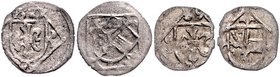 Münzen Erzbistum Salzburg Matthäus Lang von Wellenburg - 09. Juni 1519 - 30.März 1540
 Lot 2 Stück Heller 1527, 1529 Salzburg. HZ341, 343 ss