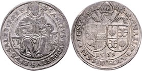 Münzen Erzbistum Salzburg Michael von Kuenburg - 21. Juli 1554 - 17. November 1560
 Guldiner 1559 Salzburg. 28,74g. HZ468 ss