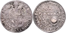 Münzen Erzbistum Salzburg Wolf Dietrich von Raitenau - 2. März 1587 - 7. März 1612
 1/2 Taler o.J. Salzburg. 14,10g. HZ980 ss