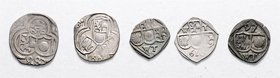 Münzen Erzbistum Salzburg Wolf Dietrich von Raitenau - 2. März 1587 - 7. März 1612
 Lot 5 Stück Zweier, Pfennige (15)88, 1604, (15)97, (1)610. o.J. S...