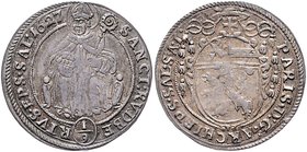 Münzen Erzbistum Salzburg Paris Graf Lodron - 13. November 1619 - 15. Dezember 1653
 1/9 Taler 1627 Salzburg. 3,14g. HZ1601 ss