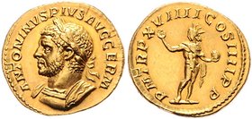 Römische Münzen Antonius Pius (A.D. 138 - 161
 Aureus o.J Av: nach links gerichtetes Portrait, ANTONINVS PIVS AVG GERM, Rv: nach links gerichteter So...