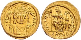 Byzanz Justinian II. 565 - 578
 Gold Solidus o. J. 4,50g. Sear 345 ss/vz