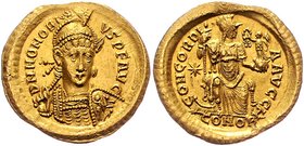 Byzanz Honorius 393 - 423
 Gold Solidus o. J. 4,46g. Ric 201 vz