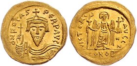 Byzanz Phocas 602 - 610
 Gold Solidus o. J. 4,52g. Sear 619 vz