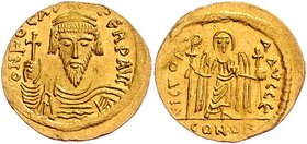 Byzanz Phocas 602 - 610
 Gold Solidus o. J. 4,42g. Sear 616 vz