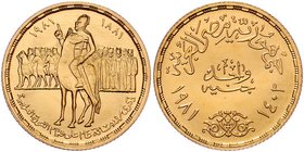 Ägypten Präsident Nassar
 1 Pound 1981 7,96g. Fr. 76 stgl