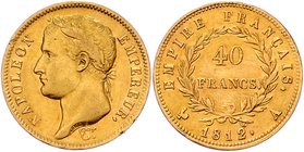 Frankreich Napoleon I. 1804 - 1814
 40 Francs 1812 A Paris. 12,85g. Fb. 505 ss/vz