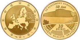 Frankreich Republik
 10 Euro 2008 50 Jahre europ. Parlament. Paris. 8,45g. KM 1533 PP