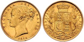 Großbritannien Victoria 1837 - 1901
 Sovereign 1850 Heaton. 7,98g. Marsh 33B / R5 ss/vz