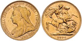 Großbritannien Victoria 1837 - 1901
 Sovereign 1896 London. 7,98g. KM 767 ss/vz
