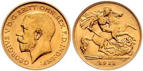 Großbritannien Georg V. 1910 - 1936
 1/2 Sovereign 1911 Heaton. 3,99g. KM 819 vz
