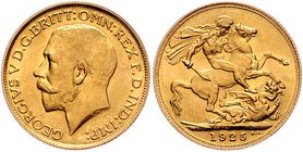 Großbritannien Georg V. 1910 - 1936
 Sovereign 1925 London. 7,99g. KM 820 stgl
