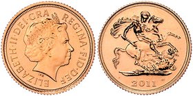 Großbritannien Elisabeth II. 1952 - heute
 1/2 Sovereign 2011 Heaton. 4,00g. KM 1001.1 stgl