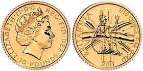 Großbritannien Elisabeth II. 1952 - heute
 10 Pounds 2011 3,43g. KM 1231 PP