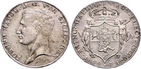 Italien Neapel
Giuseppe Napoleone 1806 - 1808 Piatra da 120 Grana 1808 Neapel. 27,57g. P/R 1 MIR 433/1 vz