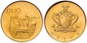 Malta Unabhängig seit 1964
 10 Pfund 1972 6,00g. KM 16 stgl