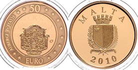 Malta Republik seit 1974.
 50 Euro 2010 Auberge d'Italie. 6,52g. KM 141 PP