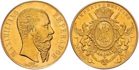 Mexiko Maximilian 1864 - 1867
 20 Pesos 1866 Mo Mexiko City. 33,87g. Fb. 62 vz